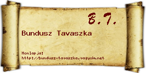Bundusz Tavaszka névjegykártya